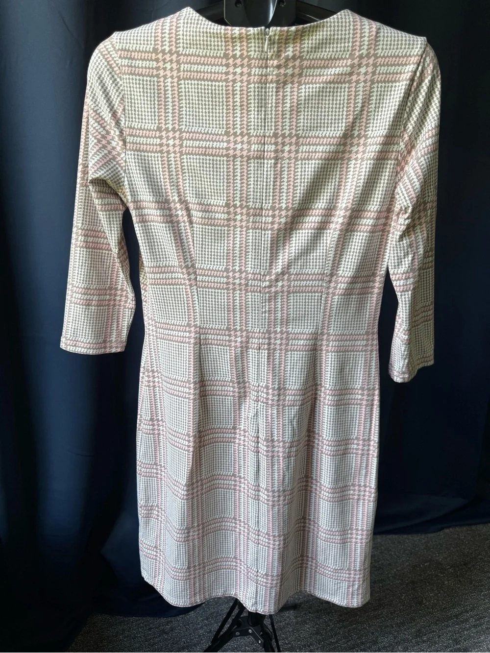 J. McLaughlin Sophia Houndstooth Plaid Catalina Cloth Sheath Dress Size Medium